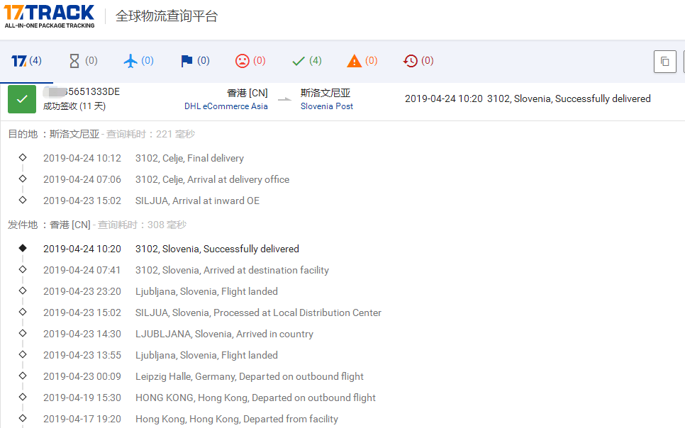 DHL-E郵寶到斯洛文尼亞簽收時(shí)效